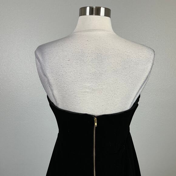 AQUA Velvet Strapless Mini Fit and Flare Cocktail Party Dress Black Size 12 LBD - Picture 7 of 11